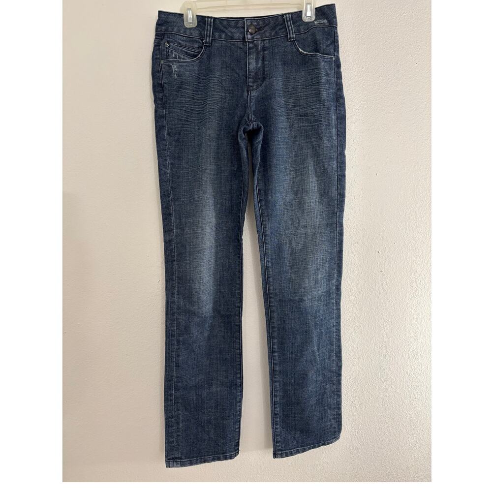 Ooh La La Hustle Straight Leg Jeans Blue Solid Denim Women Size 6